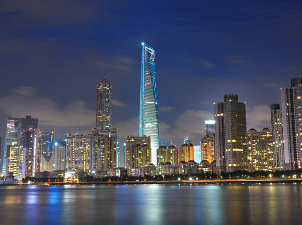 Jinmao Tower and Shanghai Skyline at Night