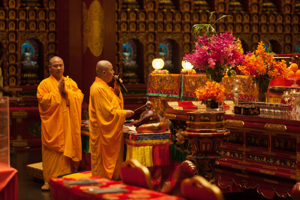 Prayer Service Inside Buddha Tooth Relic Temple