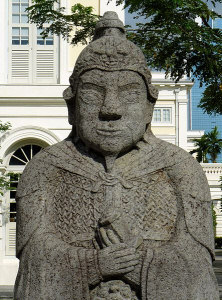 ancient asian statue outside of asian civilizations museum