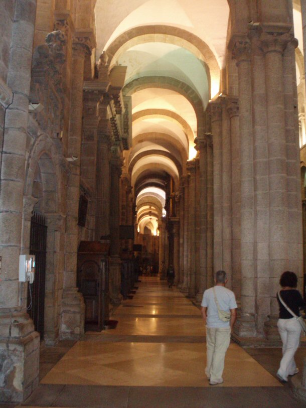 Inside the Cathedral of Santiago of Compostela.