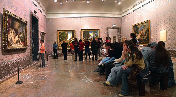 The Museo del Prado features the work of Hieronymus Bosch, Diego Velazquez, Francisco de Goya, Titian, Peter Paul Rubens and El Greco.