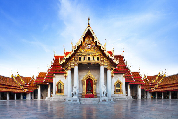 Marble Temple Wat Benchamabophit  Bangkok, Thailand.