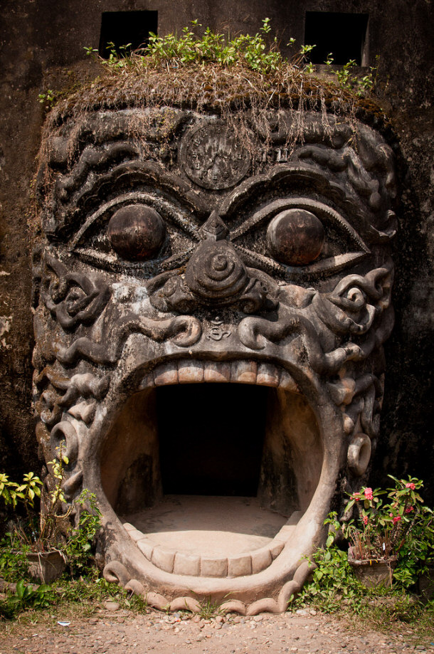 The Demon's Mouth at Buddha Park you walk into