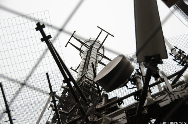 Modern Telecommunications Antenna at top of Eiffel Tower