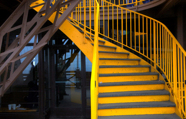 Modern Yellow Stairs of the Eiffel Tower