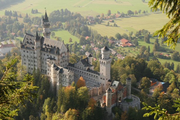 First constructed in 1869, the Neuschwanstein Castle in Schwangau, Germany is the model for the castle featured in Disneys Sleeping Beauty.