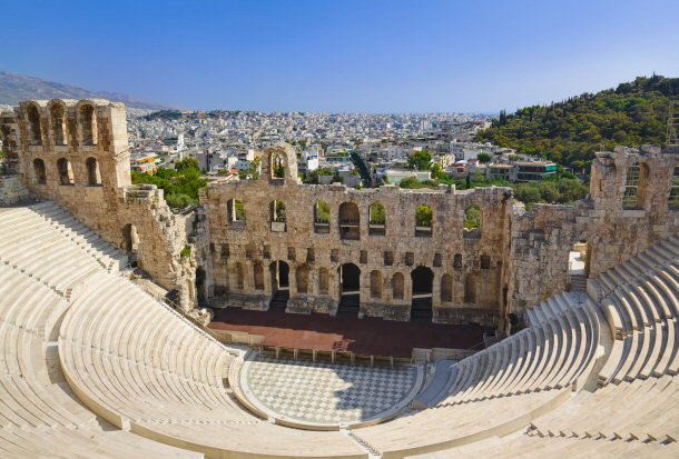 The Odeon of Herodes Atticus is located in Athens, Greece.