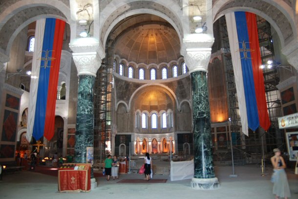 Interior of the Cathedral of Saint Sava