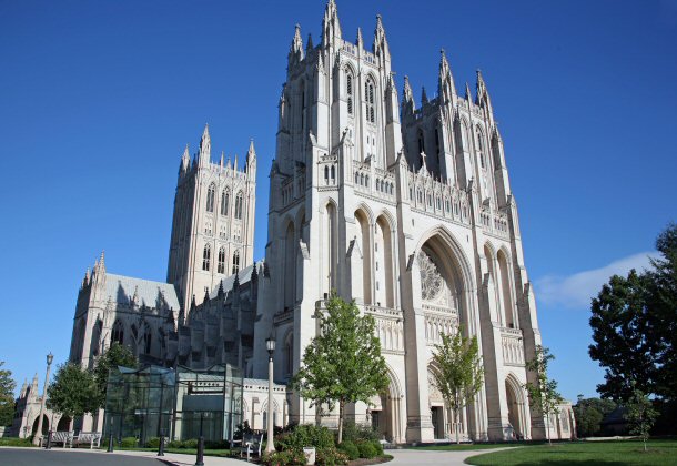 The Washington National Cathedral was completed in 1990 and is the second largest in the U.S